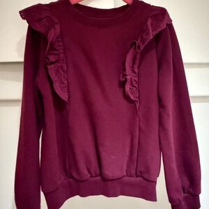 Janie and Jack Burgundy Ruffle Sweatshirt